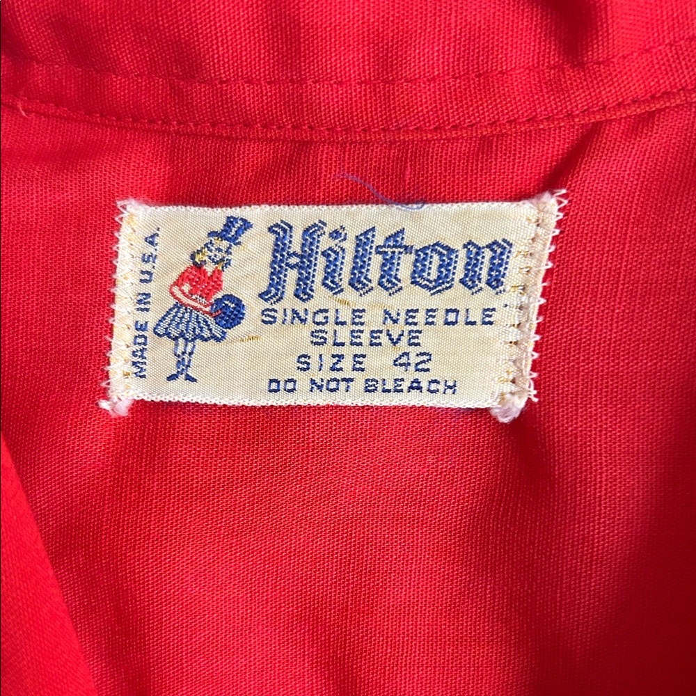 Red Bowling Shirt with Embroidered Pins - Picture 8 of 8